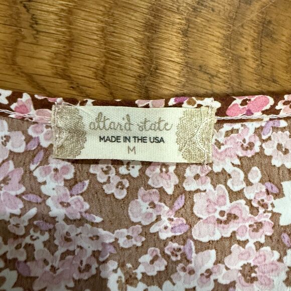 Altard State Tie Front Crop Top Floral Print Hippie Boho Peasant‎ size Medium - Picture 4 of 4